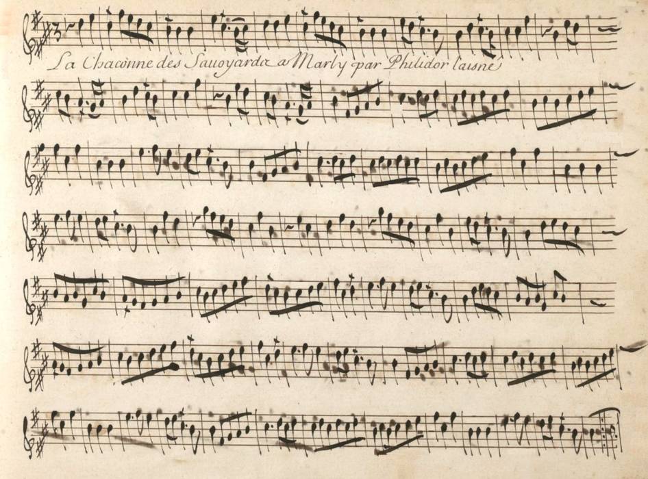 La chaconne des savoyards composées par André Philidor Danican dit "Philidor l'aîné"