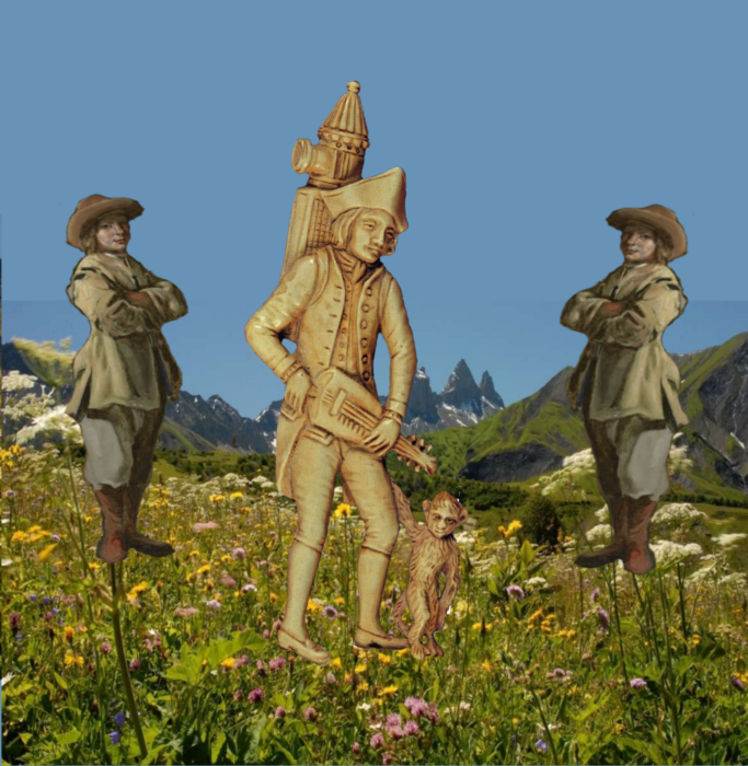 les colporteurs Giacu et Pierrotin -  leurs aventures lors de leur nombreux voyages des Alpes à Paris